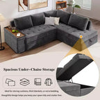 Canapé sectionnel 91,5W, canapé-lit escamotable avec accoudoir de rangement -Christopher Knight Home