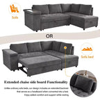 Canapé sectionnel 91,5W, canapé-lit escamotable avec accoudoir de rangement -Christopher Knight Home