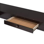 Lit mezzanine en bois pleine grandeur avec bureau en U, compartiments de rangement et miroir pliable en trois – ModernLuxe