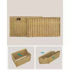 SONGMICS Panier de rangement avec couvercle, bac de rangement de 105 L (27,7 gallons), panier de rangement tressé pour couvertures avec poignées, pliable, doublure amovible, cadre en métal