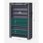 SONGMICS Meuble à Chaussures, Étagère à Chaussures à 9 Niveaux avec Housse en Tissu Non Tissé, Rangement pour 40 à 50 Paires de Chaussures