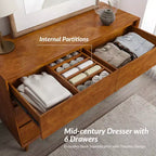 Commode Nanni à 6 tiroirs avec pieds réglables | ART OF LIVING DESIGNS-ACORN