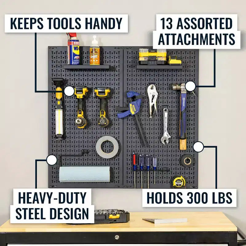 StoreYourBoard 34 x 32 Panneau perforé Pristine | 13 accessoires
