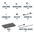 StoreYourBoard 34 x 32 Panneau perforé Pristine | 13 accessoires
