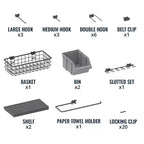 StoreYourBoard Panneau perforé impeccable 51 x 32 | 20 accessoires