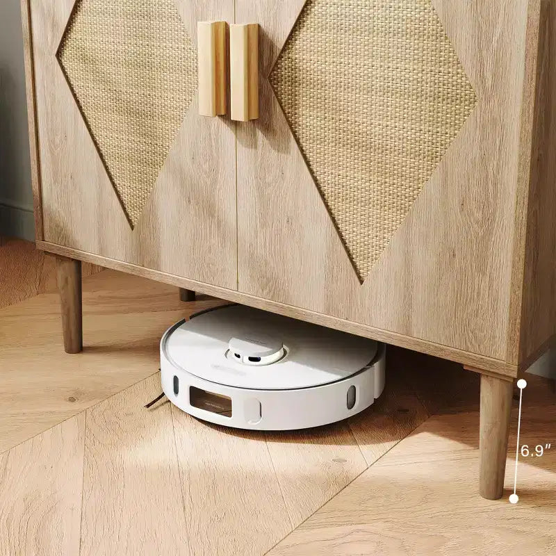Buffet Whizmax avec Rangement, Meuble de Rangement avec 2 Portes en Rotin, Buffet, Armoire d'Appoint pour Salon, Entrée, Naturel