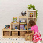 ECR4Kids 4-3-2-1 Organiseur de rangement cubique double face, Meuble de classe