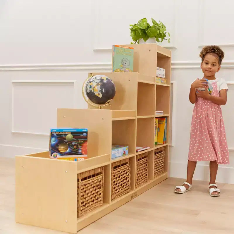 ECR4Kids 4-3-2-1 Organiseur de rangement cubique double face, Meuble de classe