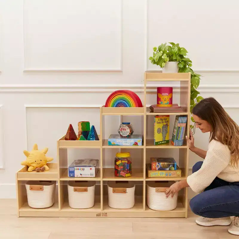ECR4Kids 4-3-2-1 Organiseur de rangement cubique double face, Meuble de classe