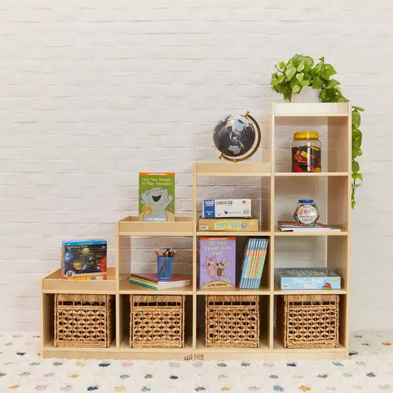 ECR4Kids 4-3-2-1 Organiseur de rangement cubique double face, Meuble de classe