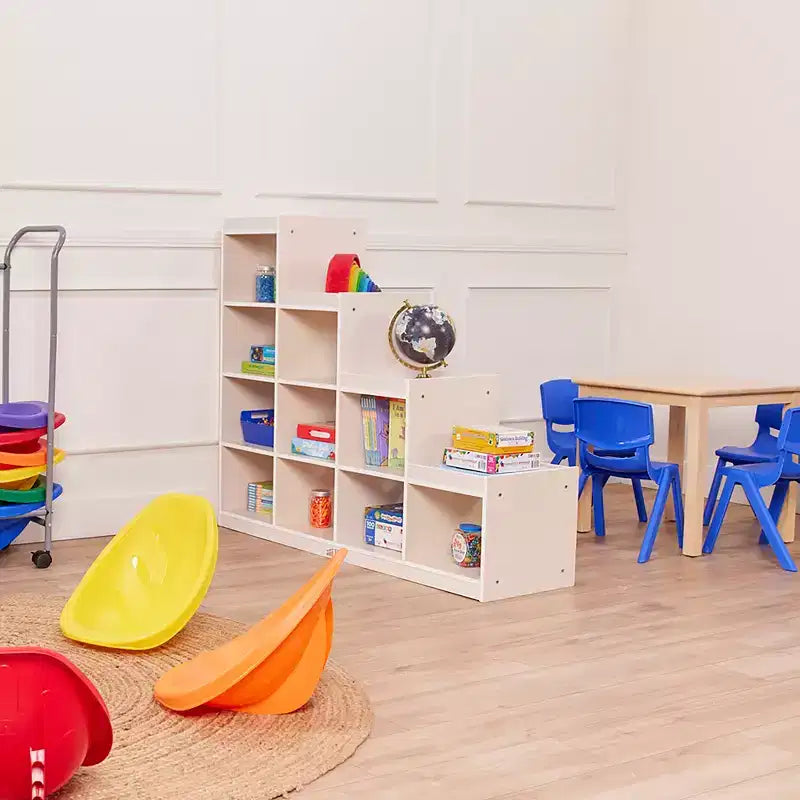 ECR4Kids 4-3-2-1 Organiseur de rangement cubique double face, Meuble de classe