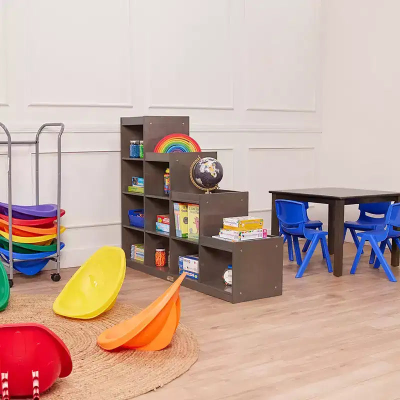 ECR4Kids 4-3-2-1 Organiseur de rangement cubique double face, Meuble de classe