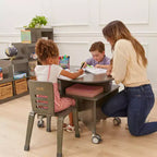 Table de collaboration mobile avec rangement ECR4Kids, mobilier polyvalent