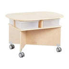 Table de collaboration mobile avec rangement ECR4Kids, mobilier polyvalent