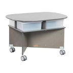 Table de collaboration mobile avec rangement ECR4Kids, mobilier polyvalent