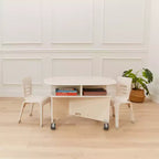 Table de collaboration mobile avec rangement ECR4Kids, mobilier polyvalent