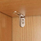 Famapy Armoire 4 portes beige avec finition couleur bois 2 tiroirs du bas Meuble de rangement élégant