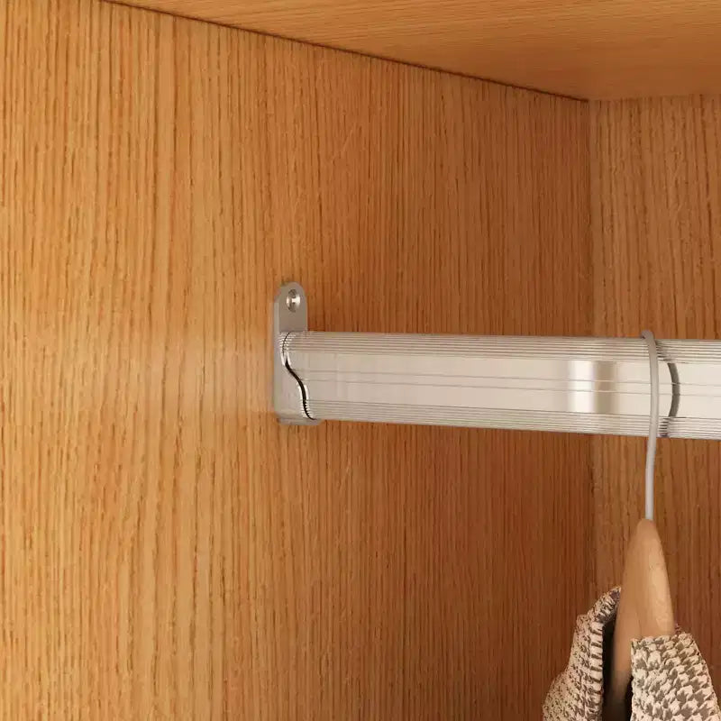 Famapy Armoire 4 portes beige avec finition couleur bois 2 tiroirs du bas Meuble de rangement élégant