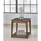 Signature Design by Ashley Trenmour Table d'appoint carrée mi-siècle, Brun moyen
