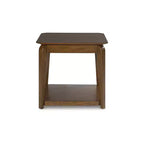 Signature Design by Ashley Trenmour Table d'appoint carrée mi-siècle, Brun moyen