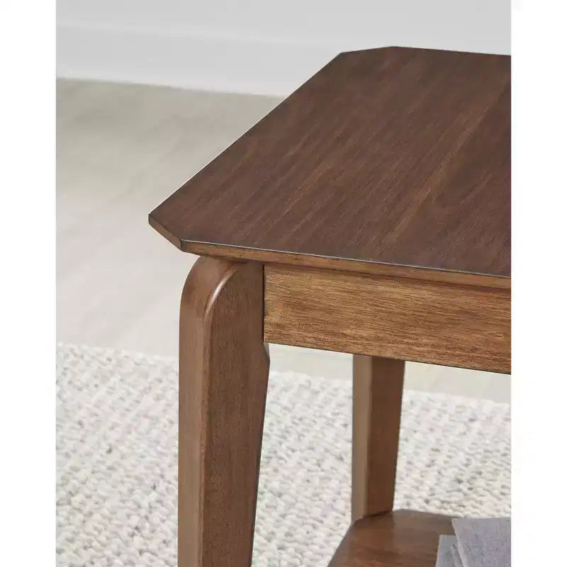 Signature Design by Ashley Trenmour Table d'appoint carrée mi-siècle, Brun moyen