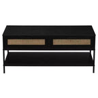 Table basse rectangulaire Bungalow avec étagère de rangement et 2 tiroirs