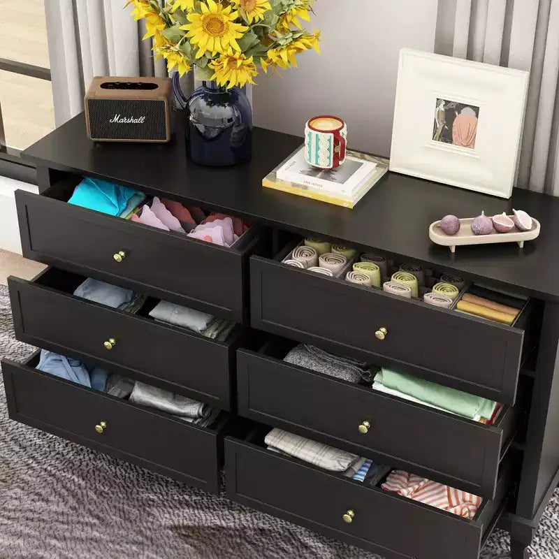 Famapy Commode double à 6 tiroirs, Organiseur de rangement pour chambre à coucher