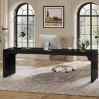 Lantine 78.7 Grand Bureau d'angle double pour ordinateur, poste de travail pour bureau à domicile