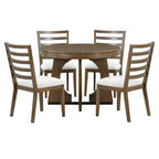 Ensemble de salle à manger fonctionnel Whisen 5 pièces, style rustique rétro, avec 1 table extensible et 4 chaises rembourrées