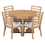 Ensemble de salle à manger fonctionnel Whisen 5 pièces, style rustique rétro, avec 1 table extensible et 4 chaises rembourrées