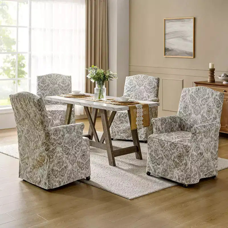 Chaise de salle à manger Arnold, lot de 4, accoudoirs roulés | ARTFUL LIVING DESIGN