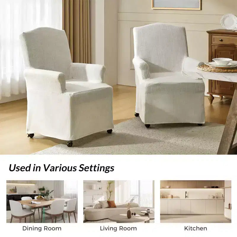 Chaise de salle à manger Arnold, lot de 4, accoudoirs roulés | ARTFUL LIVING DESIGN