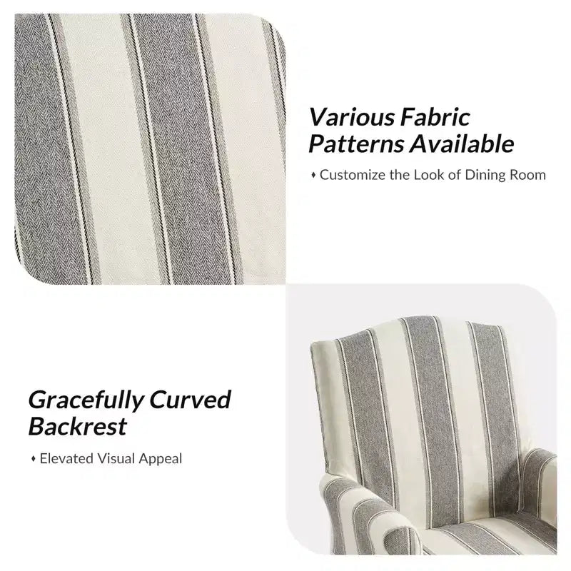 Chaise de salle à manger Arnold, lot de 4, accoudoirs roulés | ARTFUL LIVING DESIGN