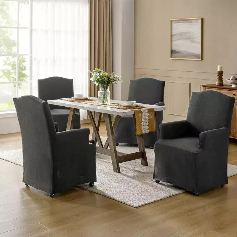 Chaise de salle à manger Arnold, lot de 4, accoudoirs roulés | ARTFUL LIVING DESIGN