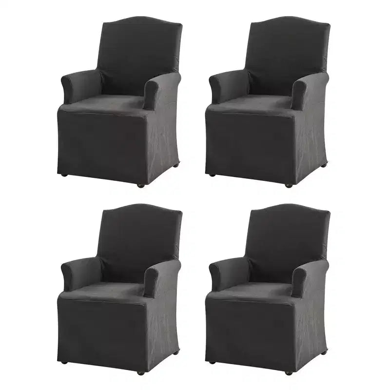 Chaise de salle à manger Arnold, lot de 4, accoudoirs roulés | ARTFUL LIVING DESIGN