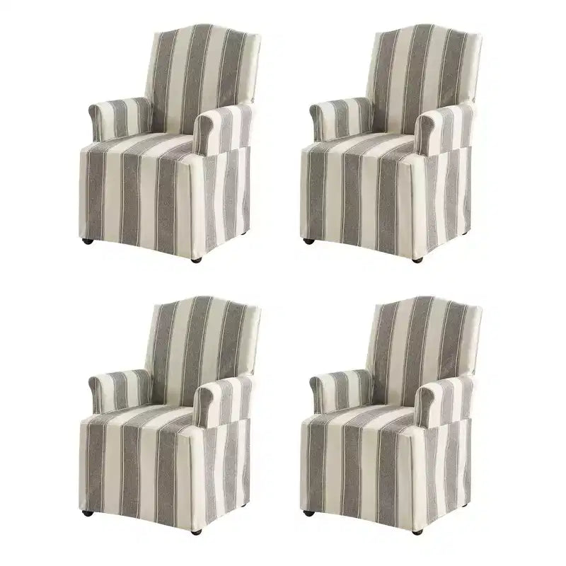 Chaise de salle à manger Arnold, lot de 4, accoudoirs roulés | ARTFUL LIVING DESIGN