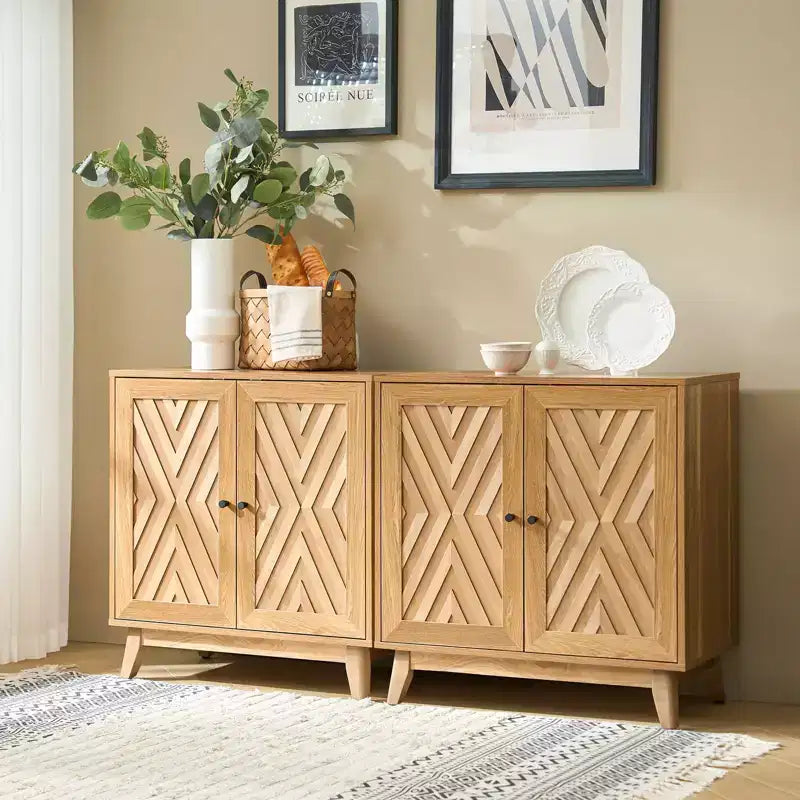 Adolf 30 Armoire d'appoint haute à 2 portes, lot de 2 | ART OF LIVING DESIGNS - Noyer