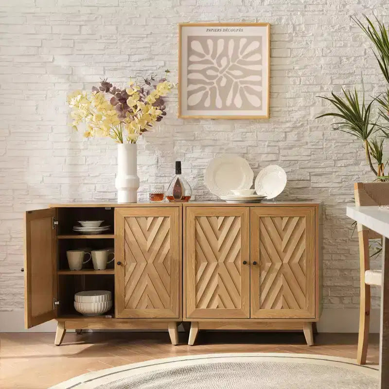 Adolf 30 Armoire d'appoint haute à 2 portes, lot de 2 | ART OF LIVING DESIGNS - Noyer