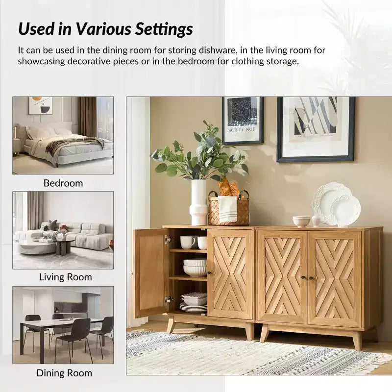 Adolf 30 Armoire d'appoint haute à 2 portes, lot de 2 | ART OF LIVING DESIGNS - Noyer