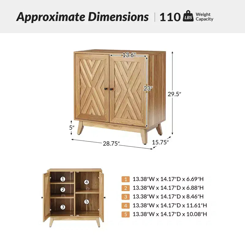 Adolf 30 Armoire d'appoint haute à 2 portes, lot de 2 | ART OF LIVING DESIGNS - Noyer