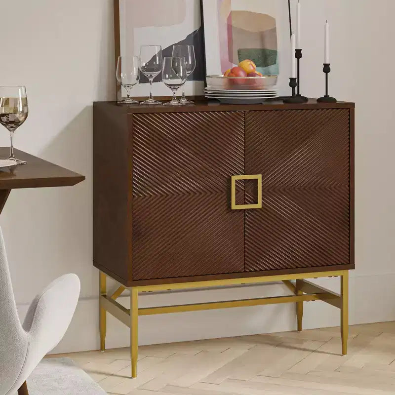 Eli 34 Grande armoire d'appoint moderne à 2 portes | ART OF LIVING DESIGNS-WALNUT