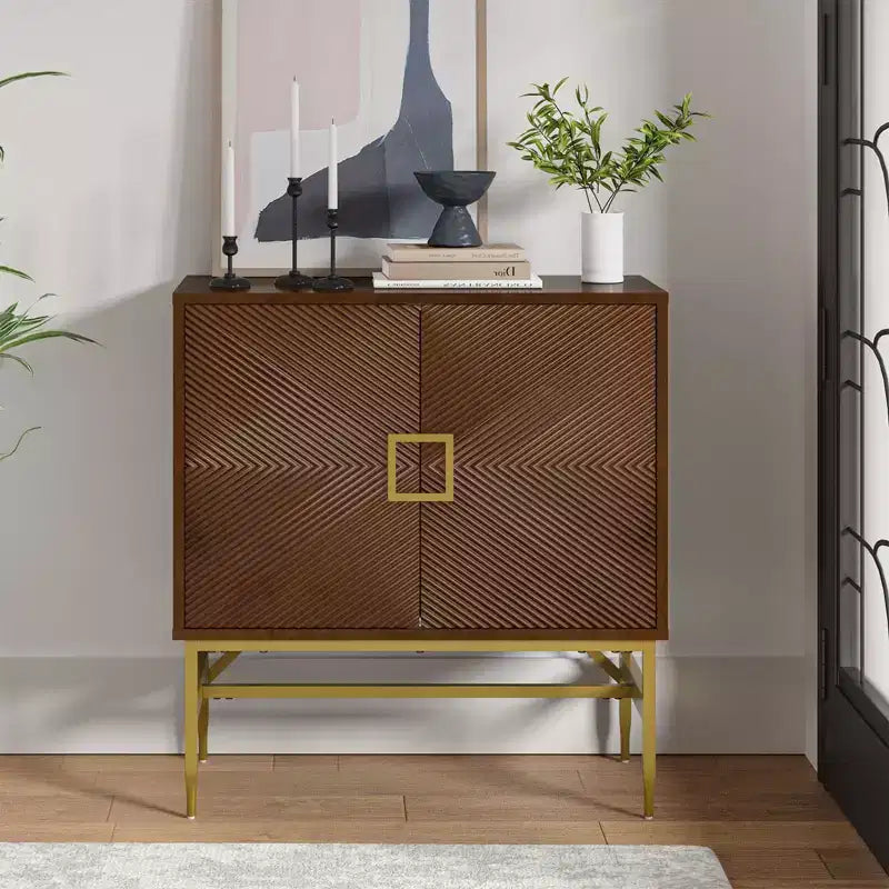 Eli 34 Grande armoire d'appoint moderne à 2 portes | ART OF LIVING DESIGNS-WALNUT