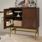 Eli 34 Grande armoire d'appoint moderne à 2 portes | ART OF LIVING DESIGNS-WALNUT