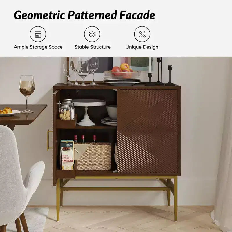 Eli 34 Grande armoire d'appoint moderne à 2 portes | ART OF LIVING DESIGNS-WALNUT