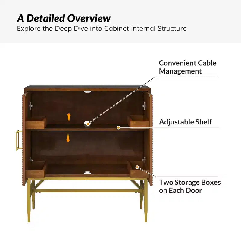 Eli 34 Grande armoire d'appoint moderne à 2 portes | ART OF LIVING DESIGNS-WALNUT