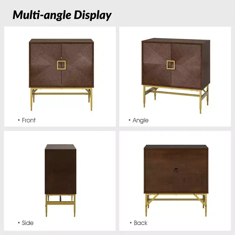 Eli 34 Grande armoire d'appoint moderne à 2 portes | ART OF LIVING DESIGNS-WALNUT