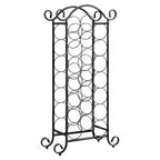 Kings Brand Furniture Linder Range Bouteilles sur Pied en Métal, Support pour 21 Bouteilles de Vin, Cuivre Brossé