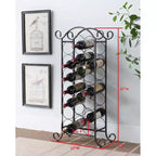 Kings Brand Furniture Linder Range Bouteilles sur Pied en Métal, Support pour 21 Bouteilles de Vin, Cuivre Brossé