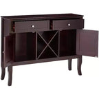 Meuble console buffet en bois de cerisier foncé Morovis Kings Brand Furniture avec rangement pour 12 bouteilles, cerise foncée