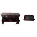 Meuble console buffet en bois de cerisier foncé Morovis Kings Brand Furniture avec rangement pour 12 bouteilles, cerise foncée